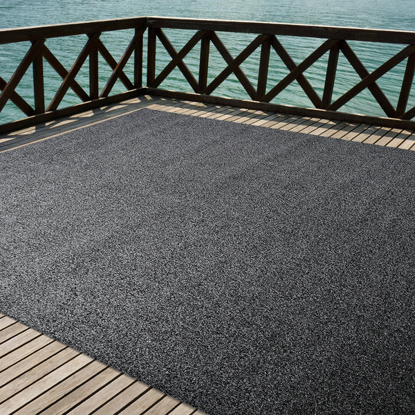 Indoor/Outdoor Artificial Turf Area Rug in Black and Grey iCustomRug