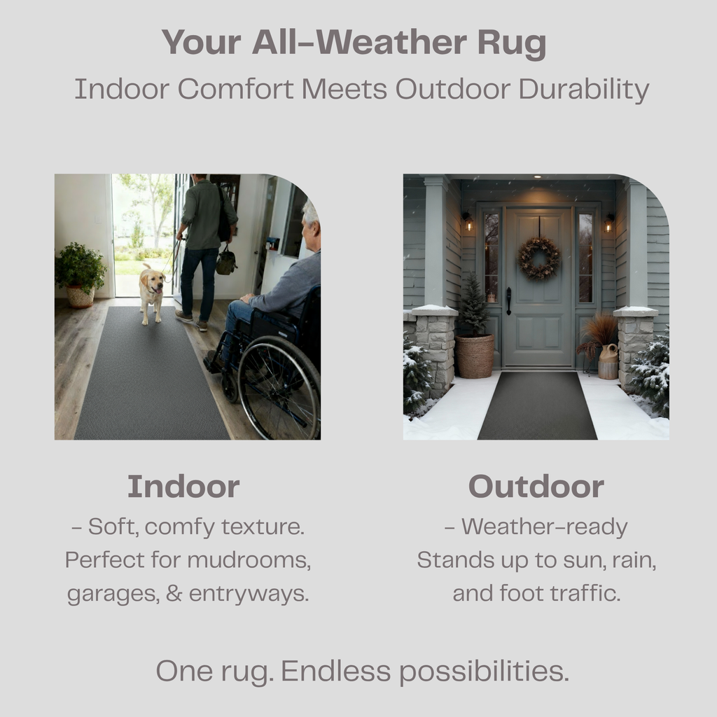 Spartan Weather Warrior Duty Indoor/Outdoor Utility Berber Loop Carpet Runner, Mats, 3' in Brown