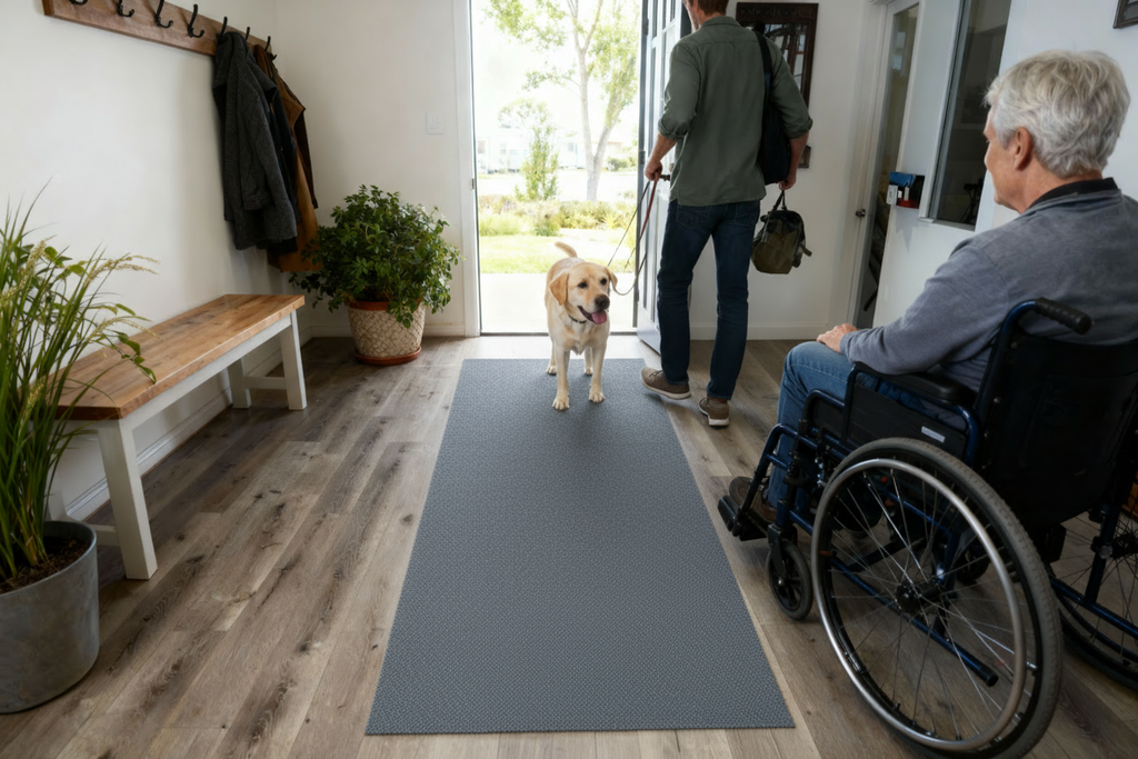 Spartan Weather Warrior Duty Indoor/Outdoor Utility Berber Loop Carpet Runner, Mats, 3' in Charcoal