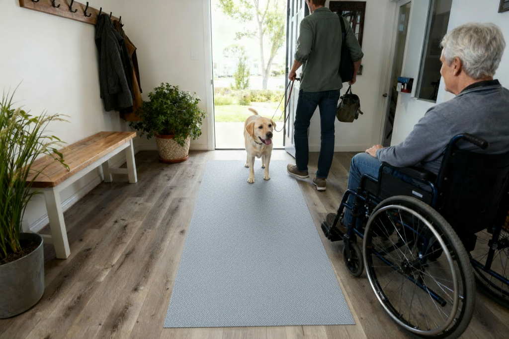 Spartan Weather Warrior Duty Indoor/Outdoor Utility Berber Loop Carpet Runner, Mats, 3' in Grey