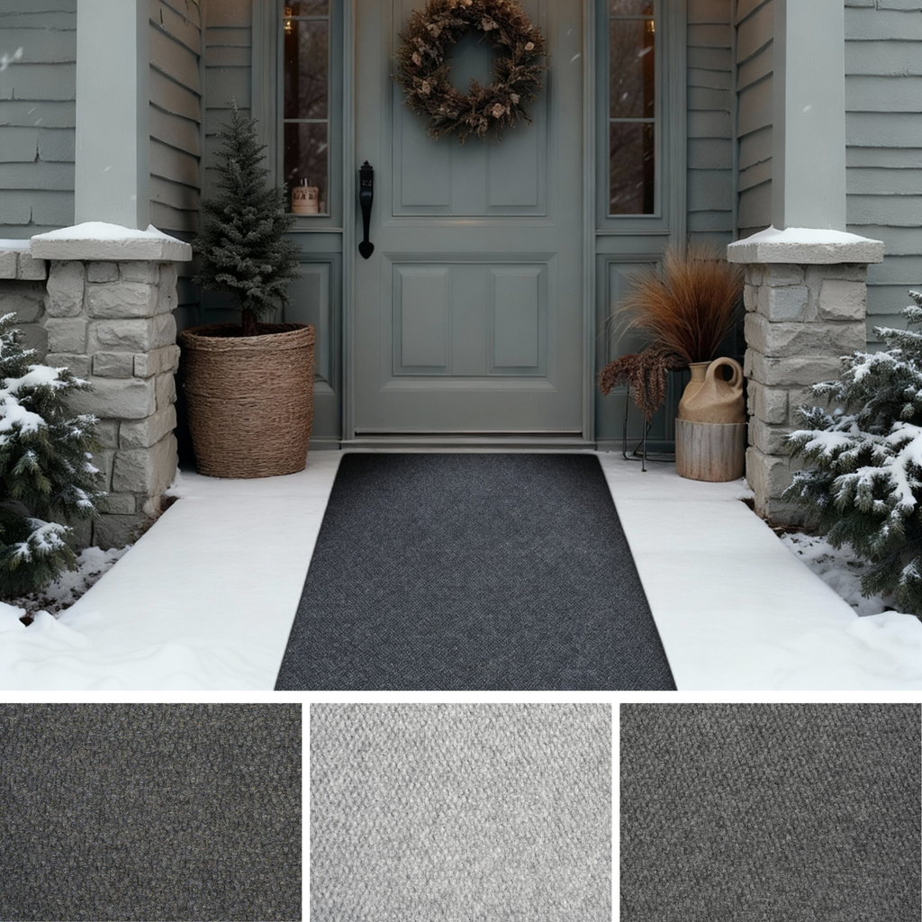 Spartan Weather Warrior Duty Indoor/Outdoor Utility Berber Loop Carpet Runner, Mats, 3' in Black