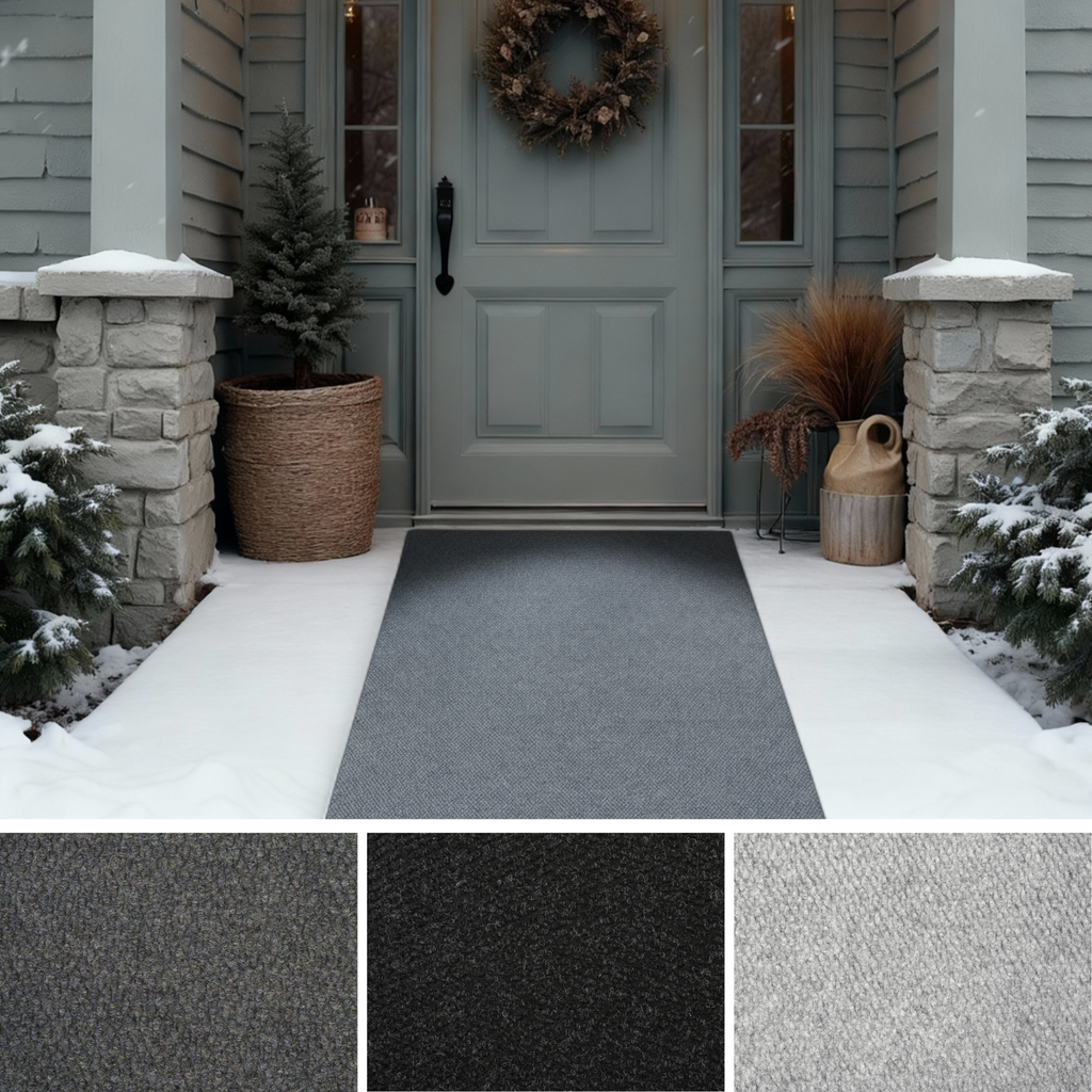 Spartan Weather Warrior Duty Indoor/Outdoor Utility Berber Loop Carpet Runner, Mats, 3' in Charcoal