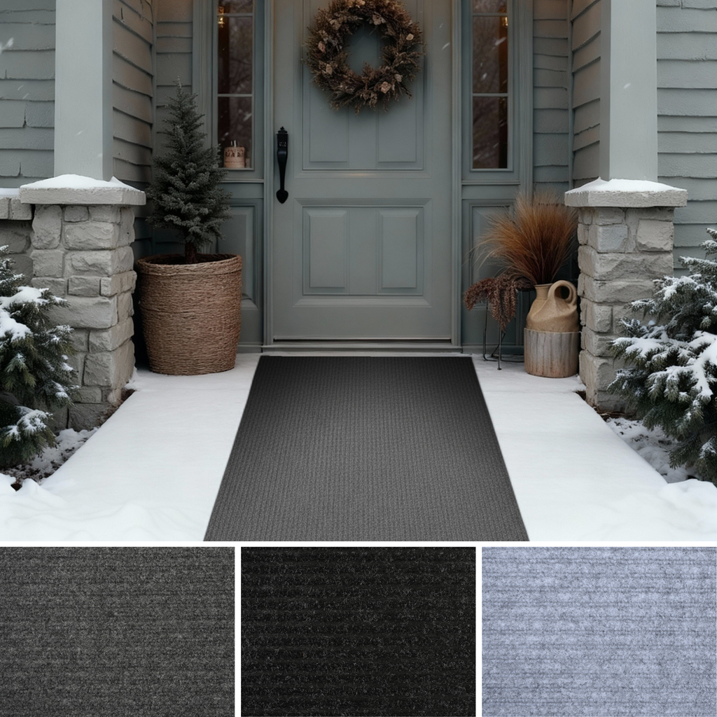 Brown Indoor Outdoor Carpet for Snow, Rain, Sun, Great for Garage, Entryway, Mudroom, Door Mats, and Stair Runner 