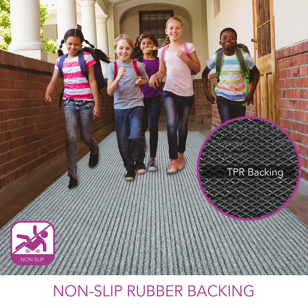 Spartan Weather Warrior Duty Indoor/Outdoor Utility Ribbed Carpet Runner, Mats, 3' in Grey