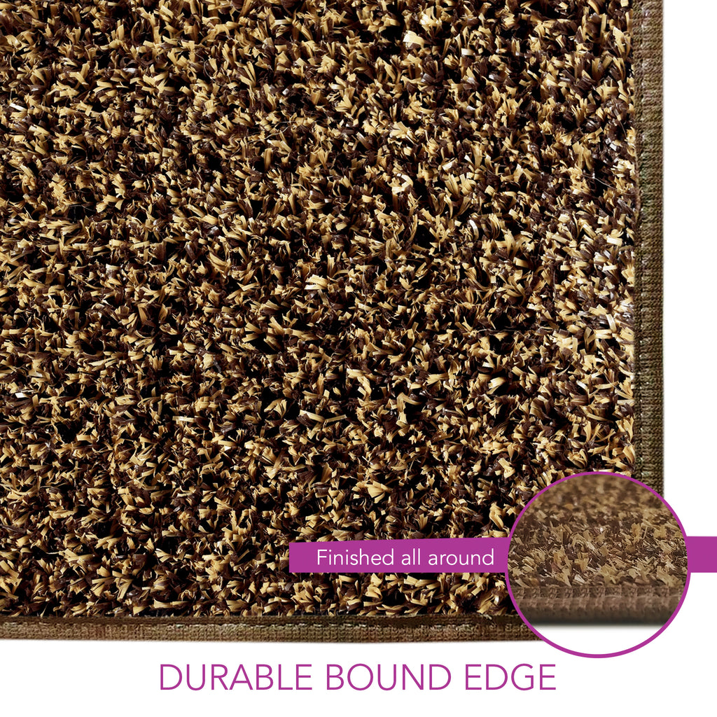 Indoor/Outdoor Artificial Turf Area Rug Brown & Tan