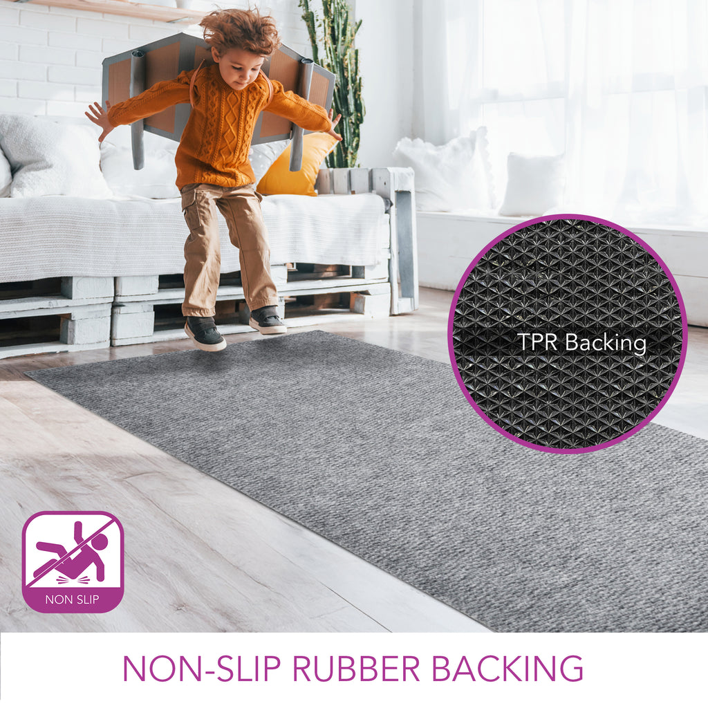 Spartan Weather Warrior Duty Indoor/Outdoor Utility Berber Loop Carpet Runner, Area Rugs, 4' in Grey