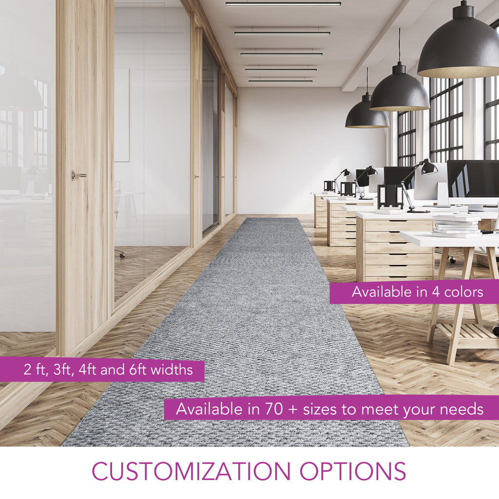 Spartan Weather Warrior Duty Indoor/Outdoor Utility Berber Loop Carpet Runner, Area Rugs, 4' in Grey