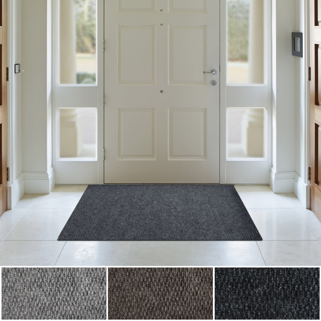 Spartan Weather Warrior Duty Indoor/Outdoor Utility Berber Loop Carpet Runner, Mats, 3' in Charcoal