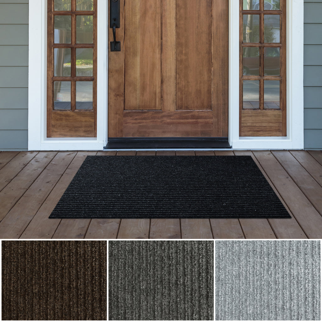 Spartan Weather Warrior Duty Indoor/Outdoor Utility Ribbed Carpet Runner, Mats, 3' in Black