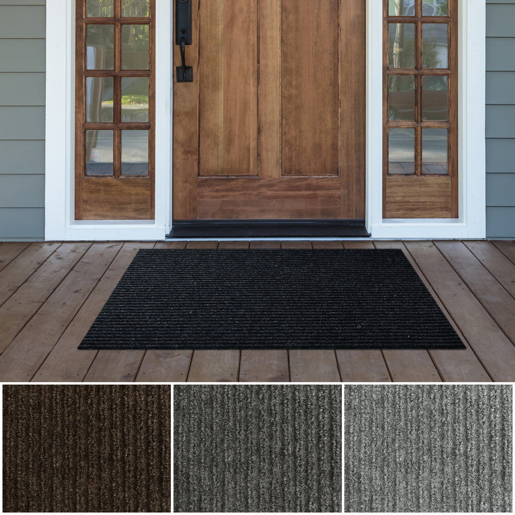 Spartan Weather Warrior Duty Indoor/Outdoor Utility Ribbed Carpet Runner, Mats, 3' in Black