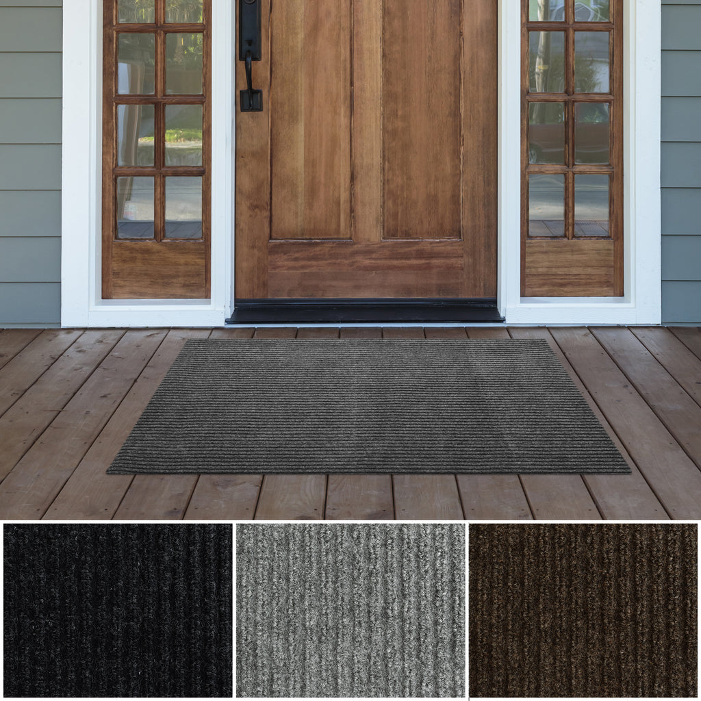 Spartan Weather Warrior Duty Indoor/Outdoor Utility Ribbed Carpet Runner, Mats, 3' in Charcoal