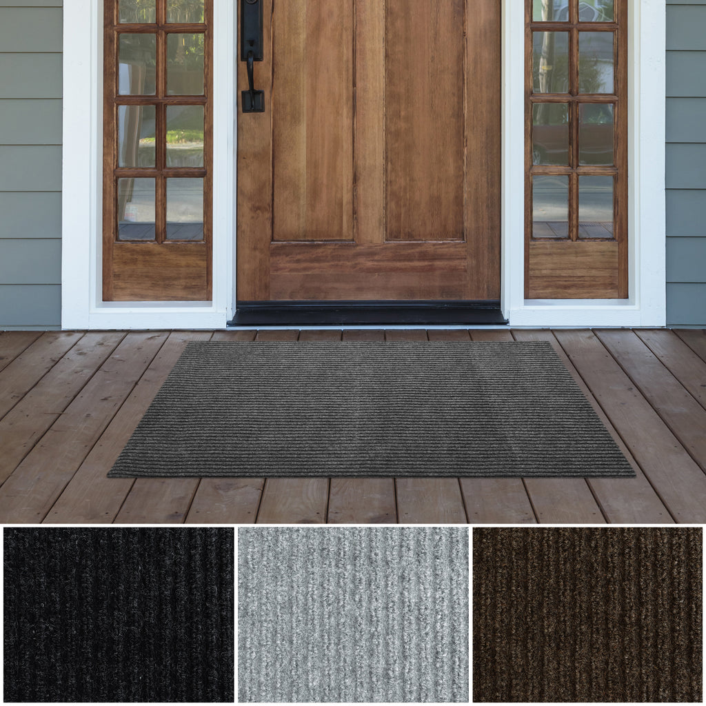 Spartan Weather Warrior Duty Indoor/Outdoor Utility Ribbed Carpet Runner, Mats, 3' in Charcoal