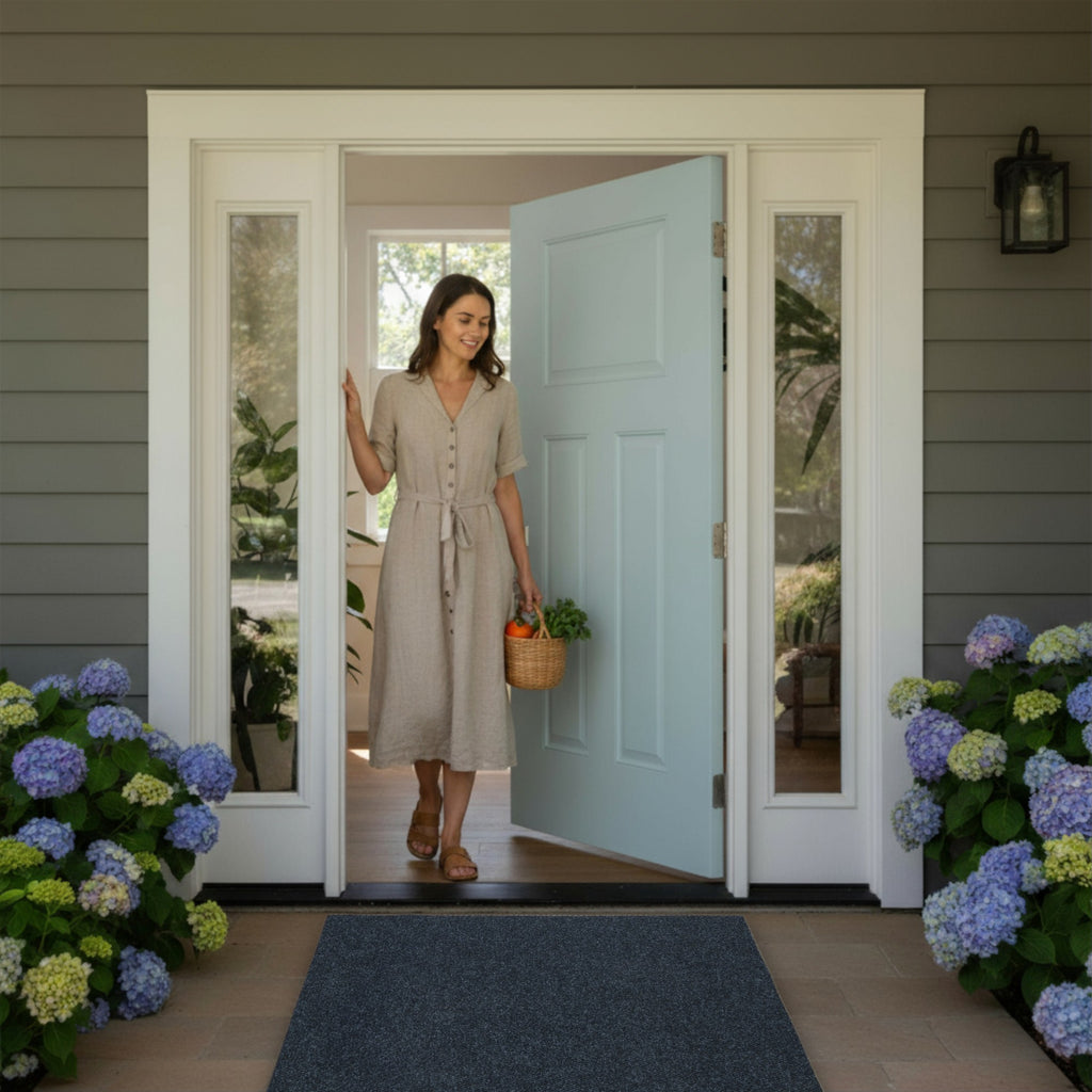 Spartan Weather Warrior Duty Indoor/Outdoor Utility Berber Loop Carpet Runner, Mats, 3' in Black