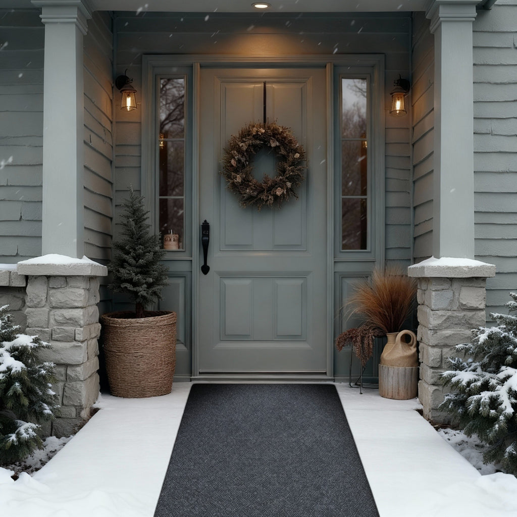 Spartan Weather Warrior Duty Indoor/Outdoor Utility Berber Loop Carpet Runner, Mats, 3' in Black