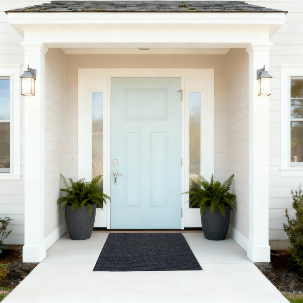 Outdoor Carpet Door Mat Minimalist Welcome Mat Anti Slip Safe for Concrete, Wood Porch, Patio or Garage 