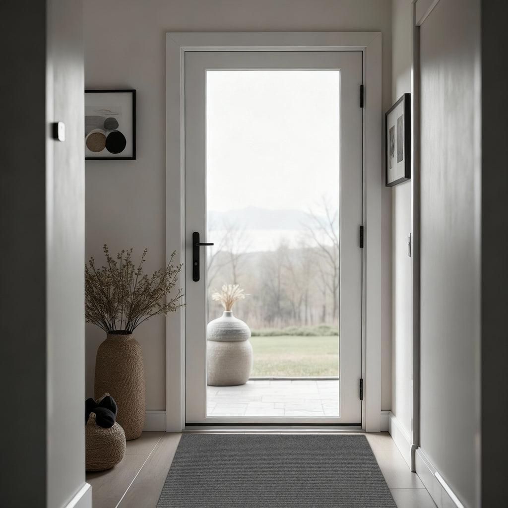 Indoor Carpet Hallway Runner and Door Mat Grip Backing, Won't Slide, Lays Flat, Affordable, Versatile, Economic, Recycled Fibers, Good for Home & the Environment