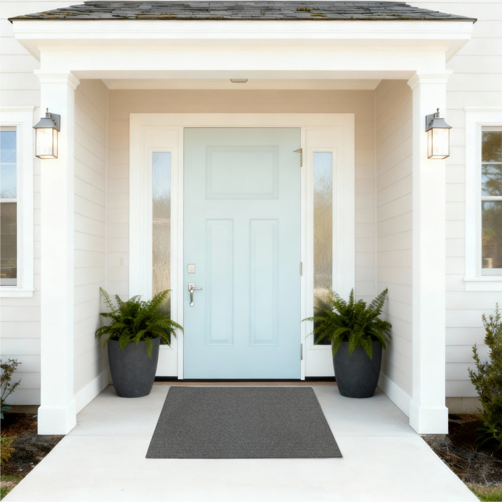 Outdoor Carpet Door Mat Minimalist Welcome Mat Anti Slip Safe for Concrete, Wood Porch, Patio or Garage 