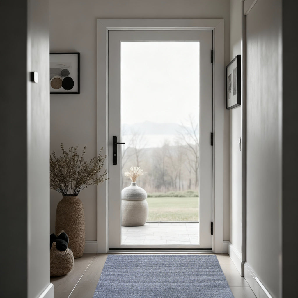 Indoor Carpet Hallway Runner and Door Mat Grip Backing, Won't Slide, Lays Flat, Affordable, Versatile, Economic, Recycled Fibers, Good for Home & the Environment