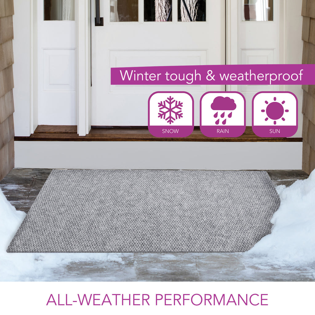 Spartan Weather Warrior Duty Indoor/Outdoor Utility Berber Loop Carpet Runner, Area Rugs, 4' in Grey