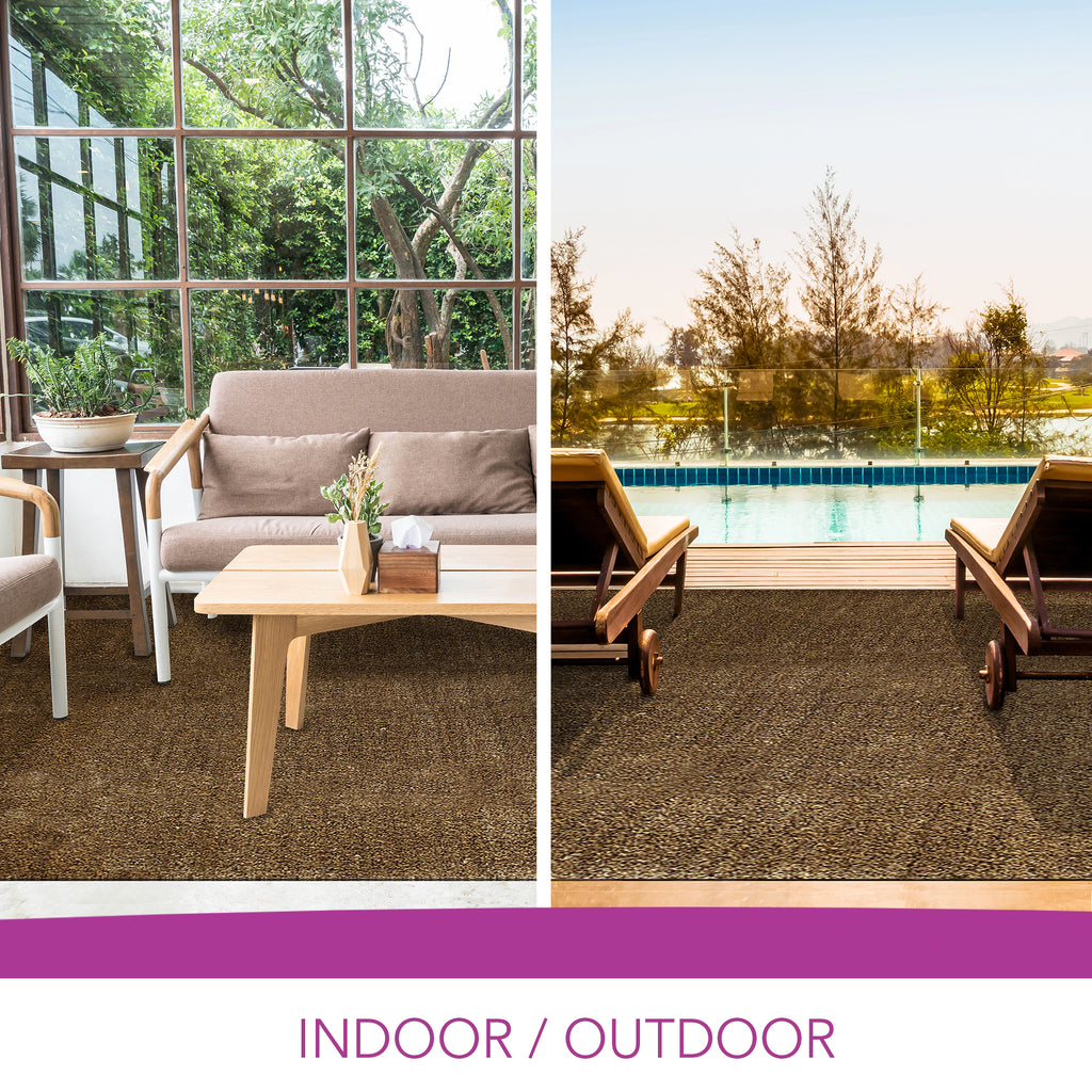 Indoor/Outdoor Artificial Turf Area Rug Brown & Tan