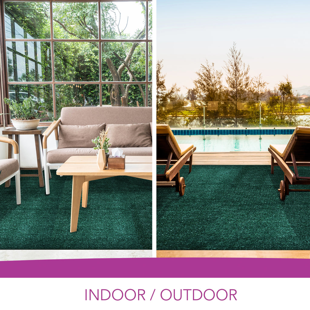 Indoor/Outdoor Artificial Turf Area Rug in Emerald