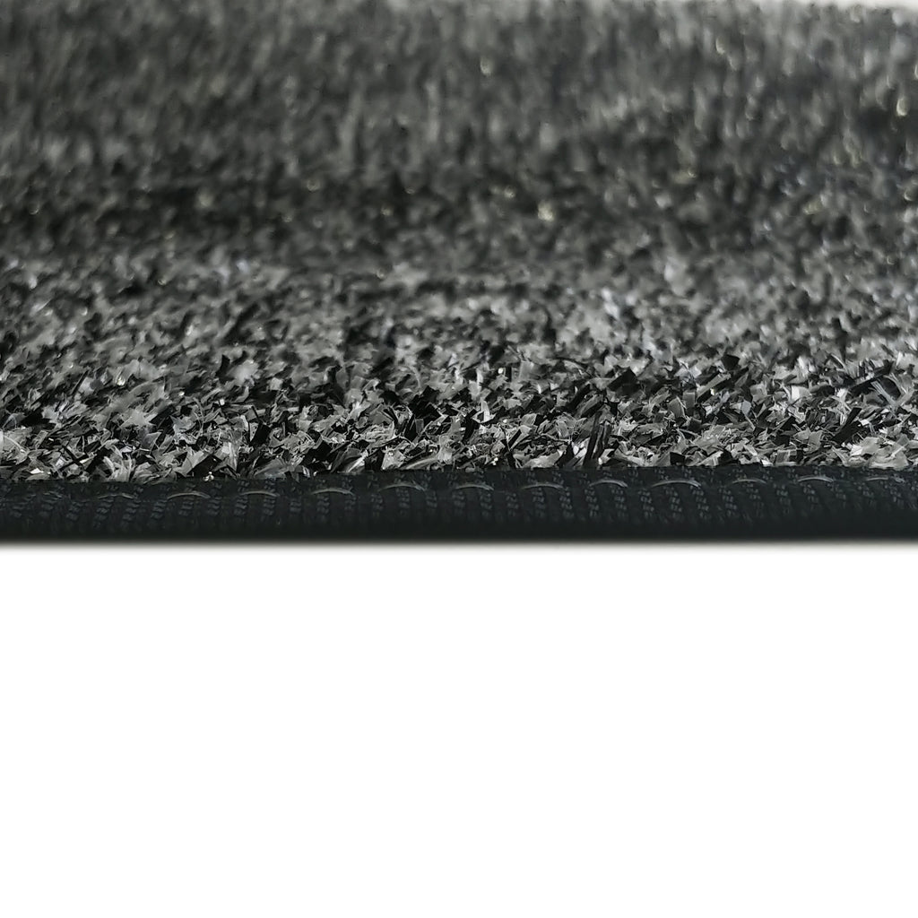 Indoor/Outdoor Artificial Turf Area Rug in Black and Grey