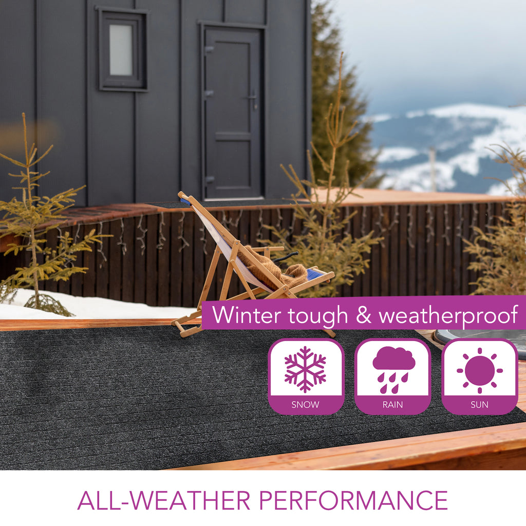 iCR Heavy-duty outdoor runner  outside a commercial spa, designed for durability and high foot traffic
