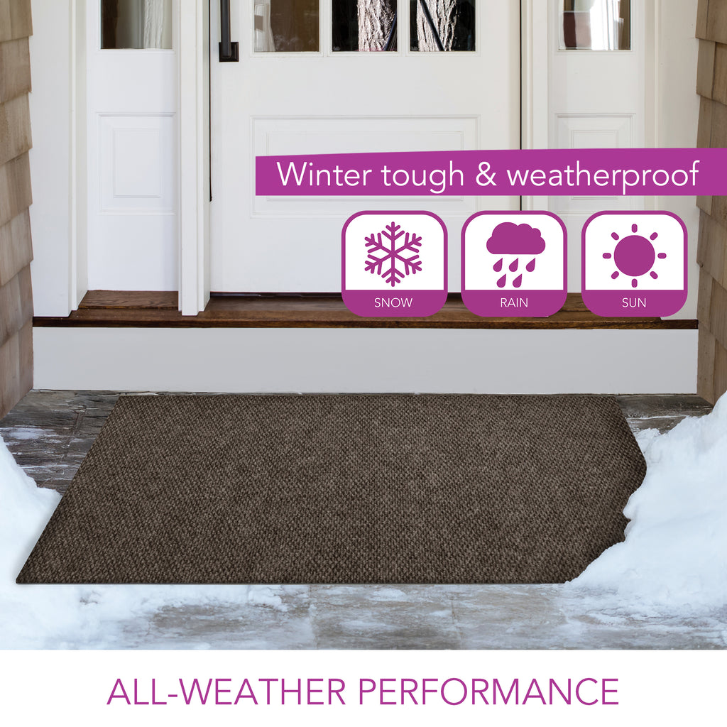 Spartan Weather Warrior Duty Indoor/Outdoor Utility Berber Loop Carpet Runner, Mats, 3' in Brown
