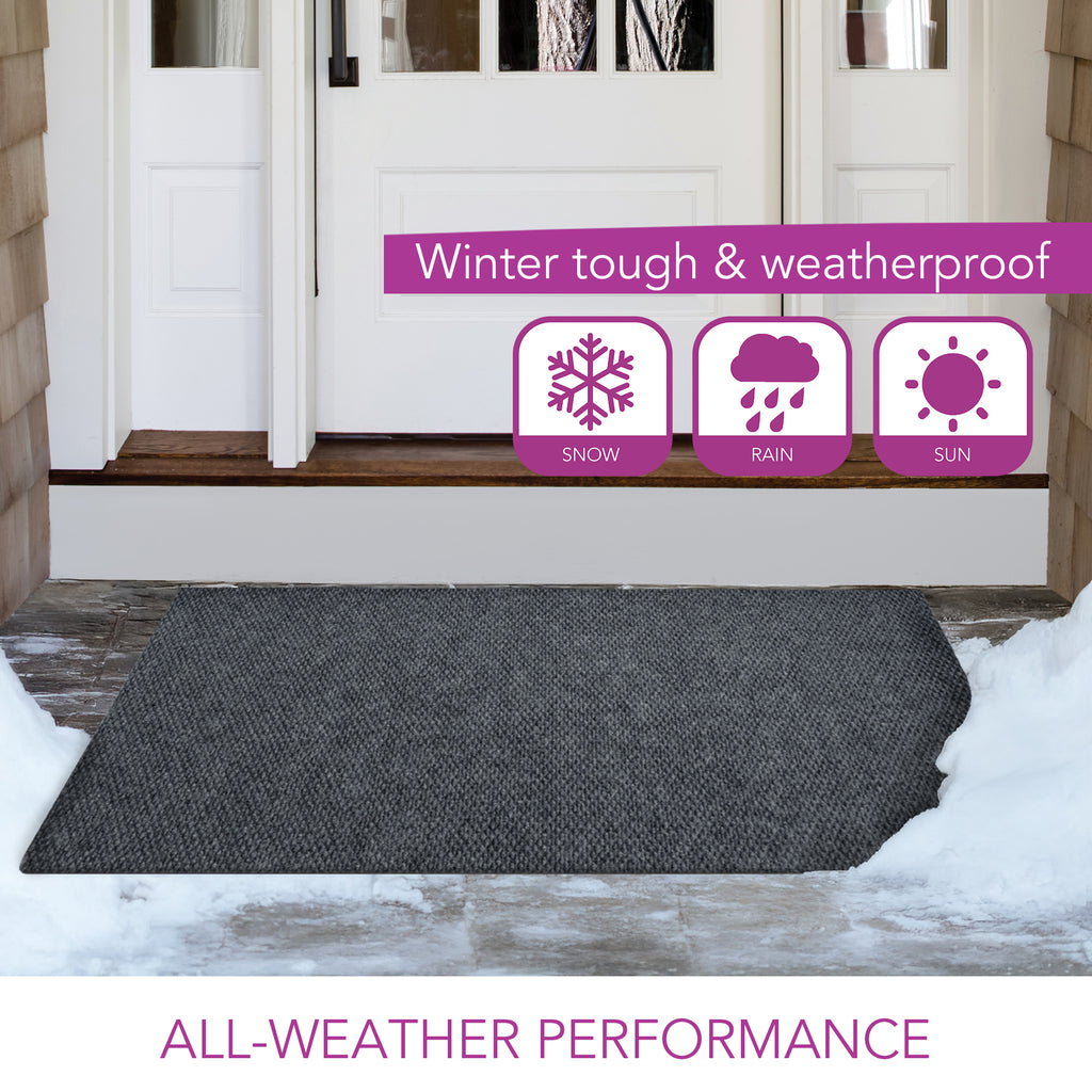 Spartan Weather Warrior Duty Indoor/Outdoor Utility Berber Loop Carpet Runner, Mats, 3' in Charcoal