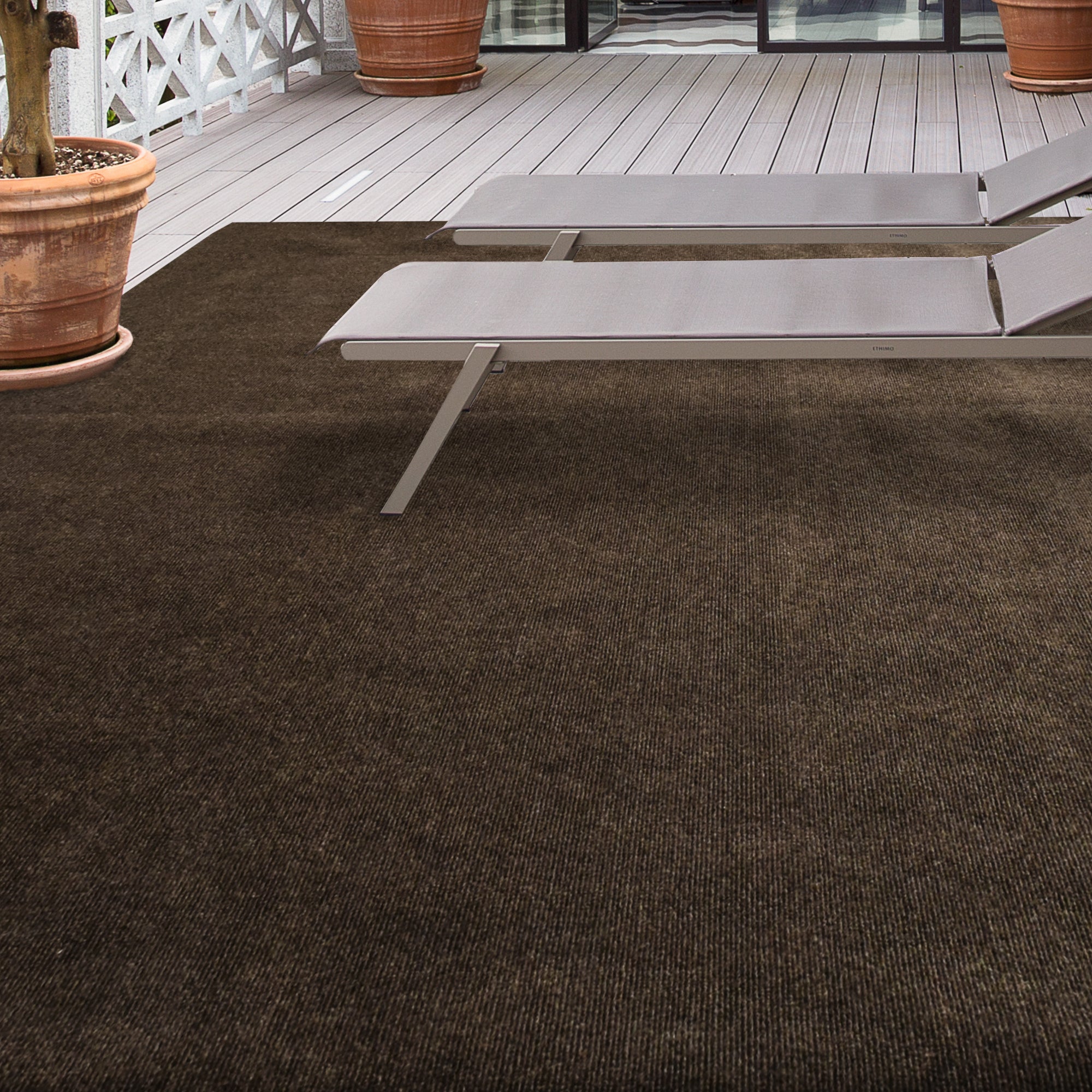 Indoor Outdoor Carpet With Marine Backing In Brown Icustomrug