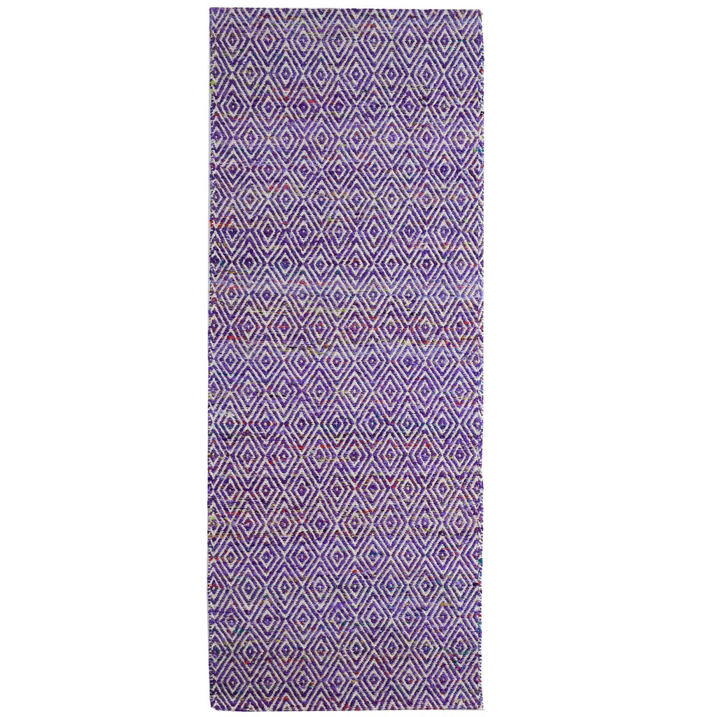 Maeva Stylish Diamond Pattern Area Rug Grape Purple