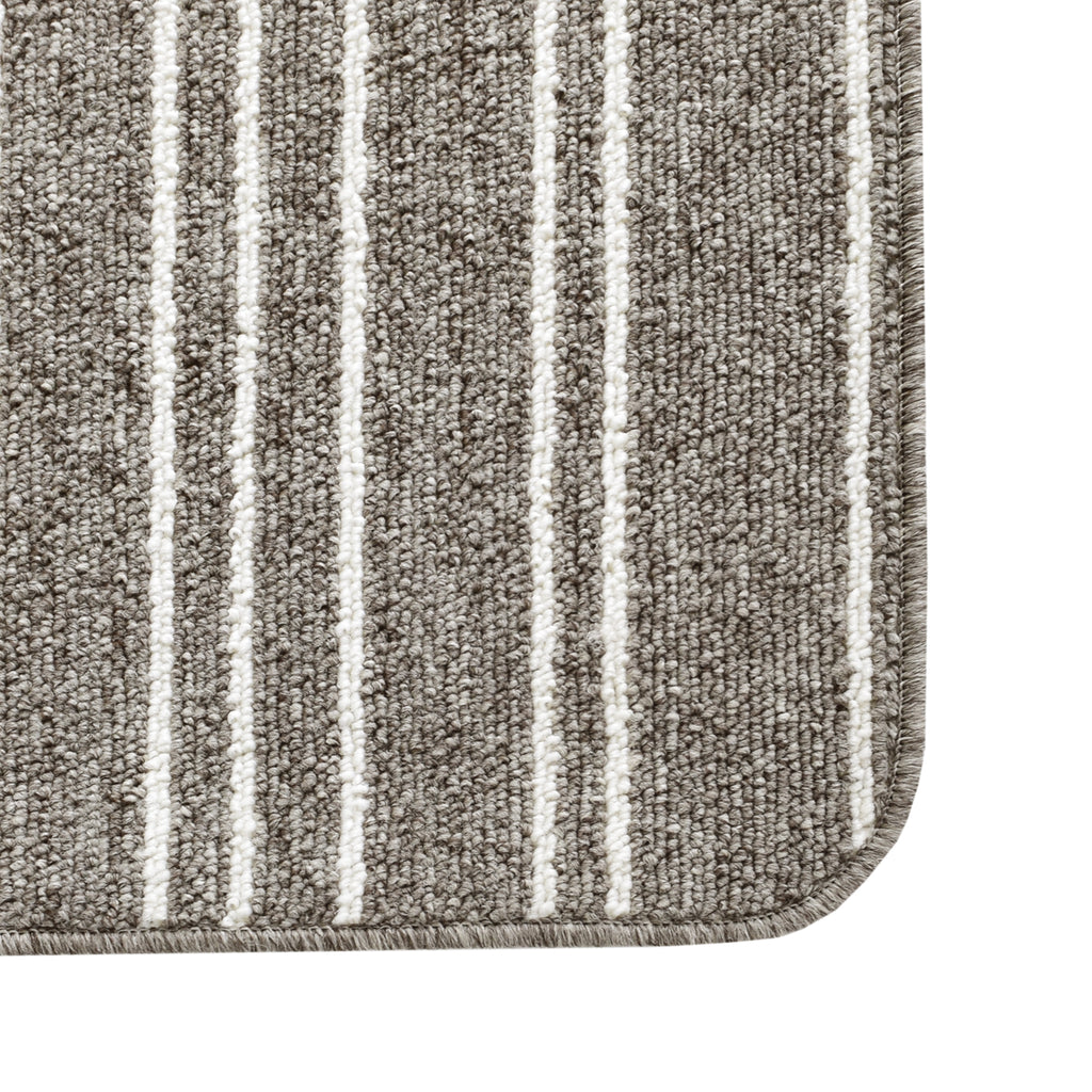 Pinstriped Indoor Multi-Function Anti-Skid Soft Loop Pile Berber Carpet Utility Rug Sand