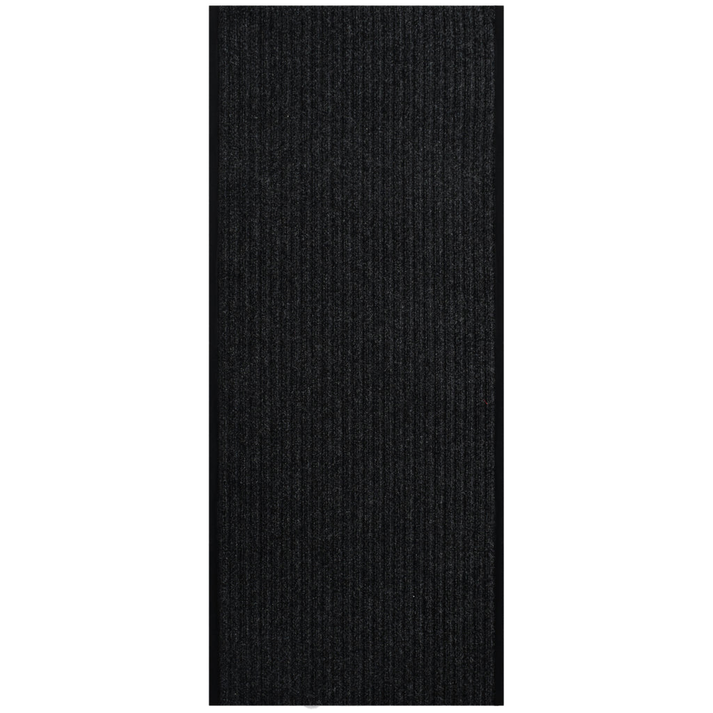 Heavy Duty Interior/Exterior Water Proof Utility Ribbed Vinyl Back Runner, Mats (26” Widths in Black)