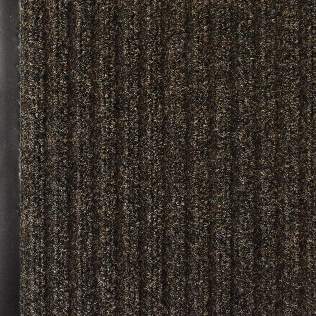 Heavy Duty Interior/Exterior Water Proof Utility Ribbed Vinyl Back Runner, Mats (3’, 4’ and 6' Widths in Brown)
