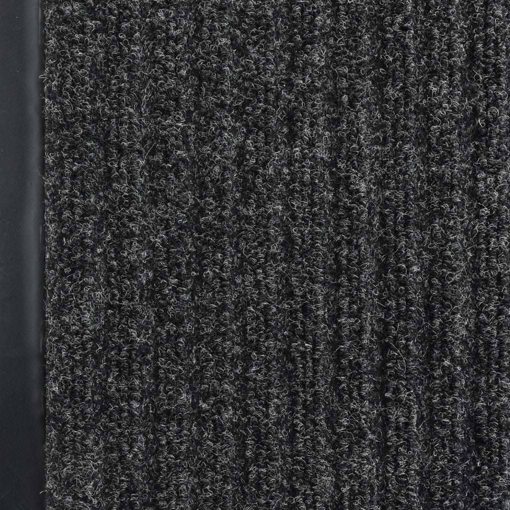 Heavy Duty Interior/Exterior Water Proof Utility Ribbed Vinyl Back Runner, Mats (3’, 4’ and 6' Widths in Charcoal)