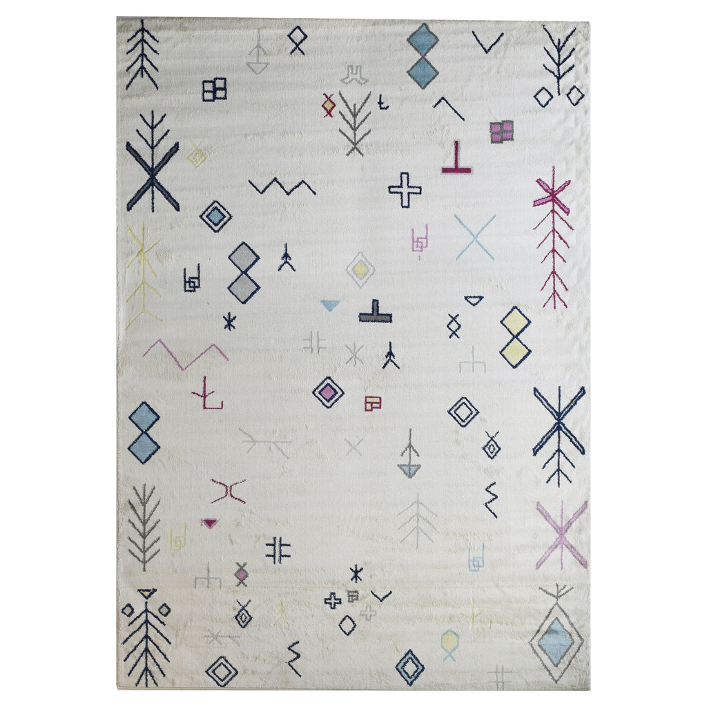 Modern Aztec Tribal Indoor Area Rug Symbols Cream – iCustomRug